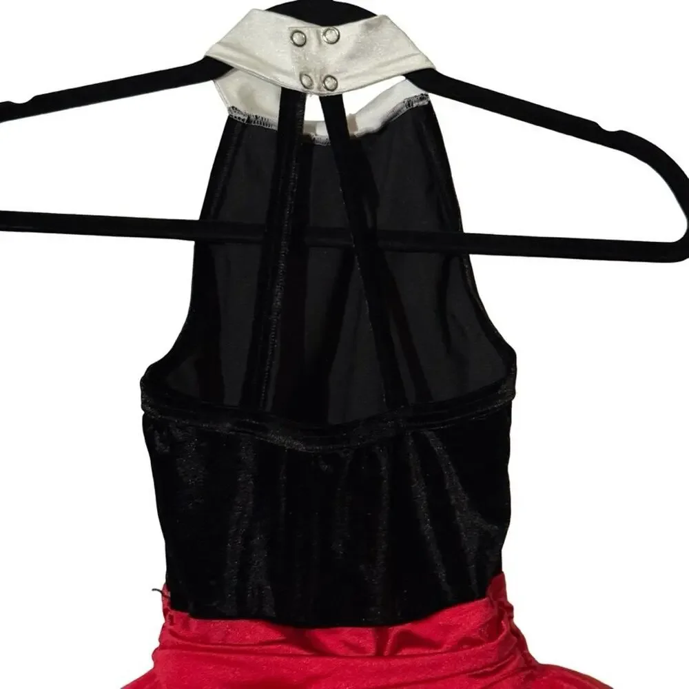 Weissman Moses 14939 Showtime Velvet Bodice Dance Black Red Pageant sz L C